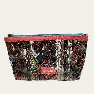 Sakroots Floral Clear Cosmetic Bag with Red Trim